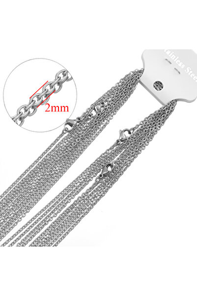Choice3 steel 2mm 10pcs 50cm 2mm Gold Color Stainless Steel Link Chains Neckl...