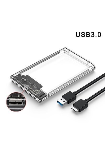 Choice علبة شفافة لمحركات الأقراص الصلبة بمنفذ USB 3.0، علبة محرك الأقراص الص...