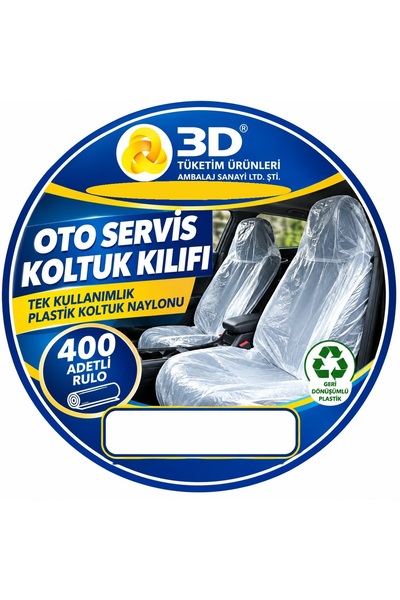 3DTÜKETİM YENİ NESİL Naylon Oto Koltuk Kılıfı 400 Adet ( 0,13 Mikron ) ÇEVRE ...