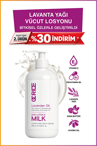 OCRIDE Lavanta Özlü Body Milk Bitkisel Nemlendirici Vücut Losyonu ve Sütü 250 ml