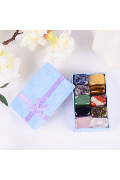 Choice mixed 10 Pcs /Set Natural Tumbled Stone 15-20mm Mix Rock And Quartz Ro...