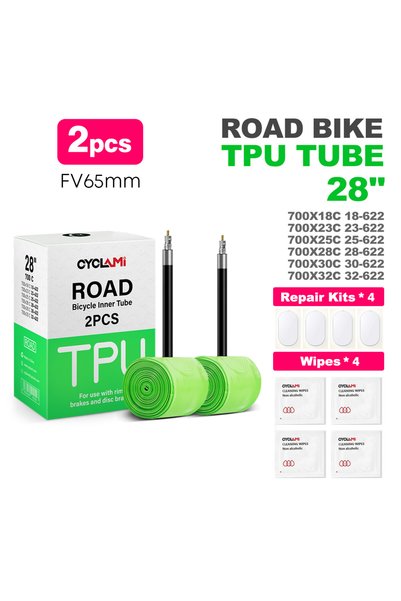 Choice قطعتان من إطار داخلي خفيف الوزن للدراجة مصنوع من مادة TPU CYCLAMI مقاس...