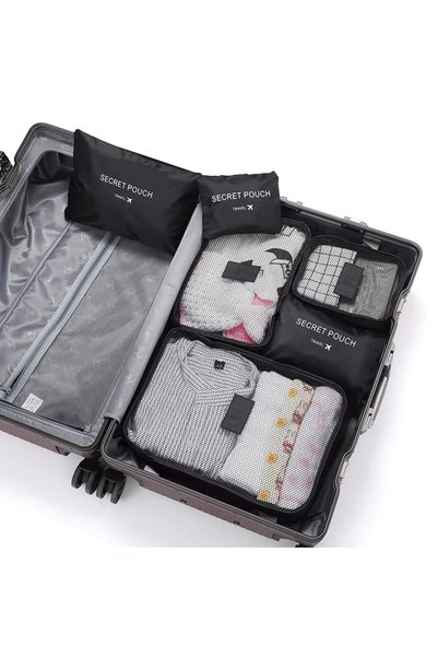 Choice 6pcs balck 6pcs Travel Organizer Set - Durable Oxford Fabric, Fashiona...