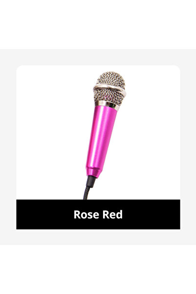 Choice Rose Red Portable 3.5mm Stereo Studio Mic KTV Karaoke Mini Microphone ...