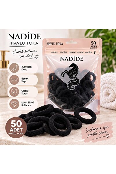 NADİDE 50 ADET SİYAH HAVLU TOKA - AÇILIR KİLİTLİ AMBALAJ