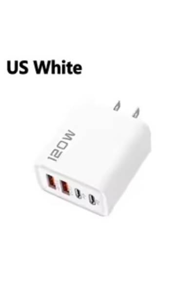 Choice6 White-US Fast Charging USB Type C Charger 120W 4 Port PD Quick Charge...
