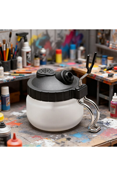 Choice WHITE Airbrush Cleaning Kit with Clean Pot Jar Holder for Airbrush Cle...