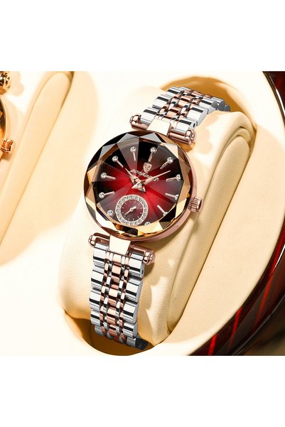 Choice8 719 Gold Red S POEDAGAR Luxury Elegant Ladies Wristwatch Waterproof S...