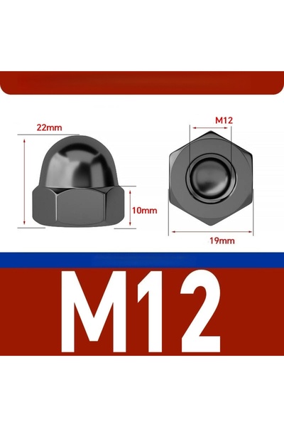 Choice FHGM-M12-1Pcs BLK 304 High Quality M3 M4 M5 M6 M8 M10 M12 DIN 1587 A2-...