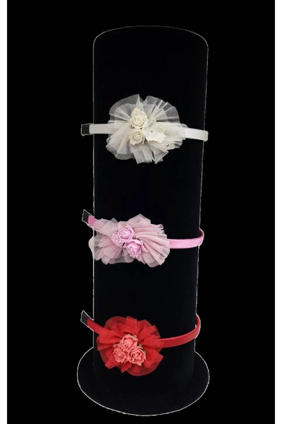 MeGass Dekor Dikine Suede Fabric Black Color 50 cm Crown Stand