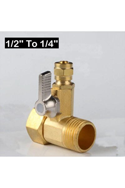 Choice 1/4" Gold 1/2'' To 1/4'' Brass Ball Valve RO Water Purifier Adapter Ga...