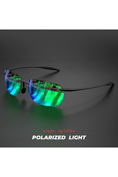 Choice4 C4-green mirror Ultra Light 11g TR90 Frameless Polarized Sunglasses -...