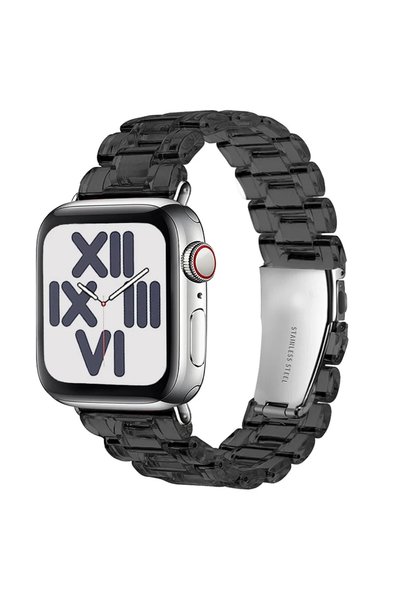 Choice9 42mm-44mm-45mm-49mm Black1 Transparent Resin strap for apple watch ba...