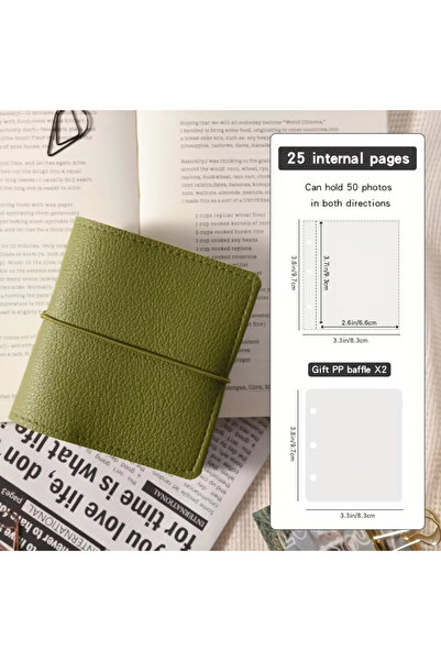 Choice3 Dark Green Mini Faux Leather Pocket Photo Album 25 Pages Album Photo ...