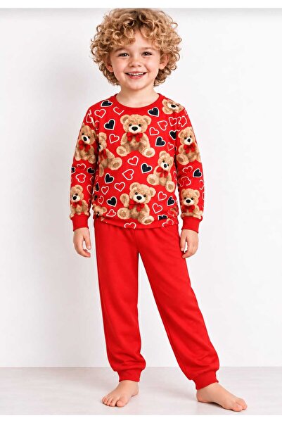 BEBEĞİME ÇORAP Boy's Long Sleeve Patterned Pajama Set
