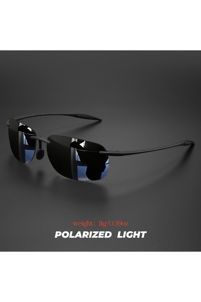 Choice3 C1-black Ultra Light 11g TR90 Frameless Polarized Sunglasses - Flexib...