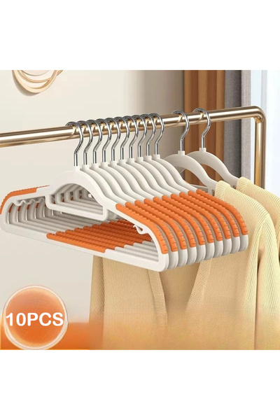 Choice 10pcs Orange 10Pcs Set of Non-slip Hangers Sturdy and Durable Rotating...