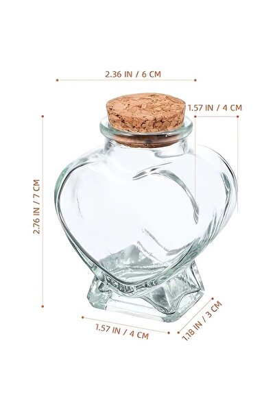 Choice 1PC 1PC Heart Shaped Glass Bottle Clear Glass Jar with Cork Mini Drift...