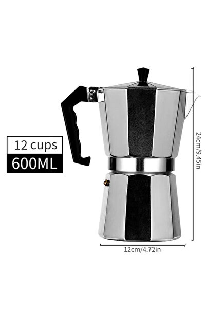Choice 600ml-12cup Classic Stovetop Moka Pot, Aluminum Espresso Maker with Re...