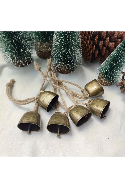 Choice1 Bronze 4Pcs Vintage Bell Pendant Rustic Metal Hanging Decorative Bell...