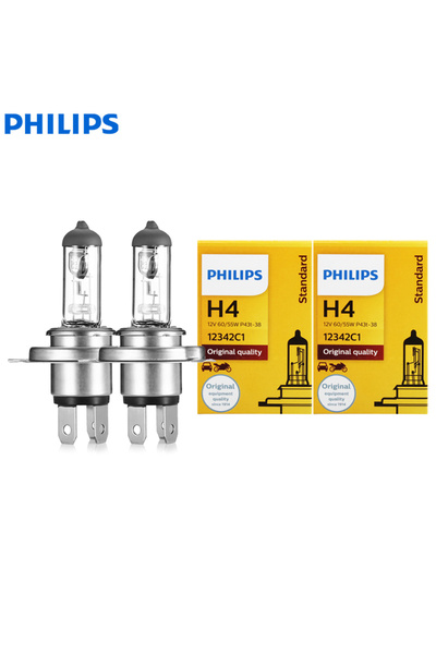 Philips H4/9003/HB2 هاي/لو قطعتان (زوج واحد) قطعتان من مصابيح هالوجين السيارة...