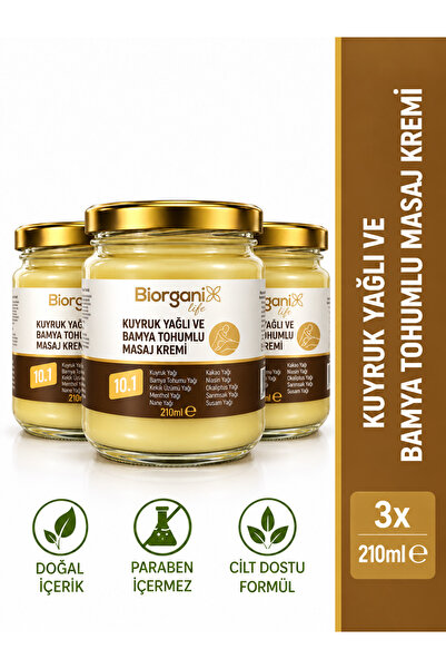 BiorganixLife Kuyruk Yağı ve Bamya Tohumu Yağlı Krem 3 Adet 210 ML