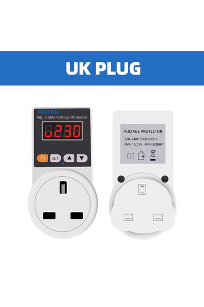 Choice UK Plug Automatic Voltage Protector Socket AC 220V Adjustable 16A Powe...