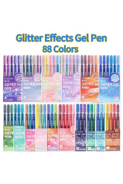 Choice6 88 Colors Full Set LANGUO Glitter Gel Pen 88Colors 1.0mm Sparkly Shin...