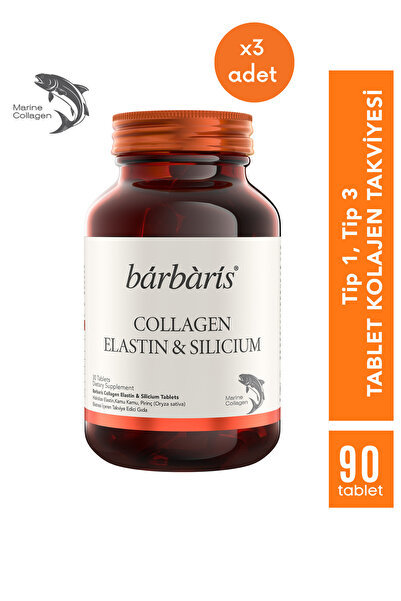 Barbaris Collagen Elastin & Silicium - 3'lü Paket (30 Tablet x 3 adet)- Hidro...