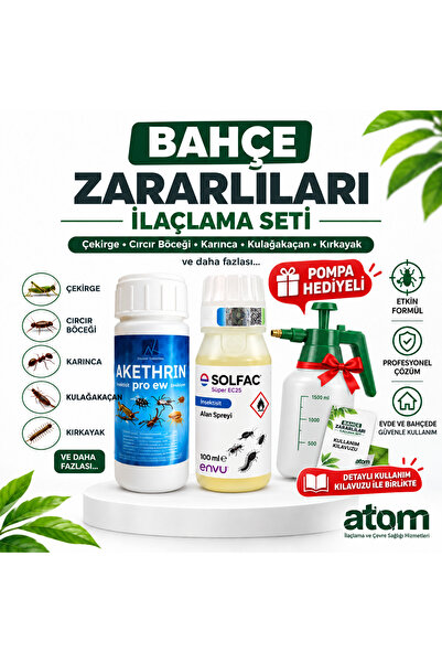 Atom - Bahçe Zararlıları İlaçlama Seti | Çekirge, Cırcır Böceği, Karınca, Kul...