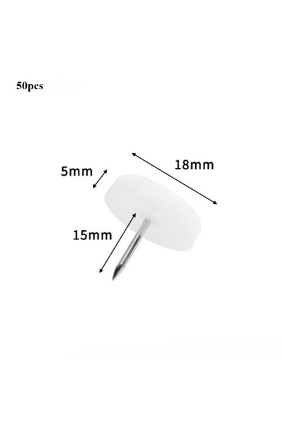 Choice 18mm 50/100 White Nylon Wooden Chair Table Furniture Leg Bottom Feet P...
