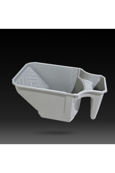 Choice 1L Light Grey 4-Inch Handheld Paint Cup with Roller Frame - Durable PP...