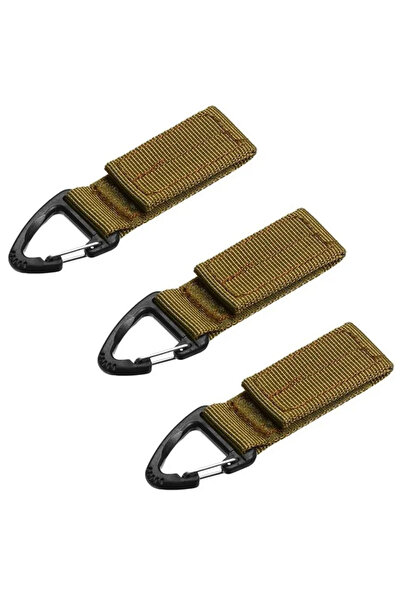 Choice4 TAN-3P Outdoor Tactical Molle Belt Keeper Webbing Clip Keychain Holde...