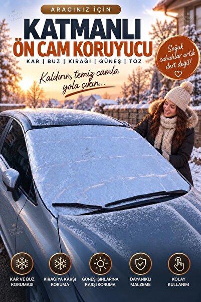 Ankaflex Oto Ön Cam Kar Buz Önleyici Ve Güneşlik Koruyucu Branda Cam Üstü Kar...