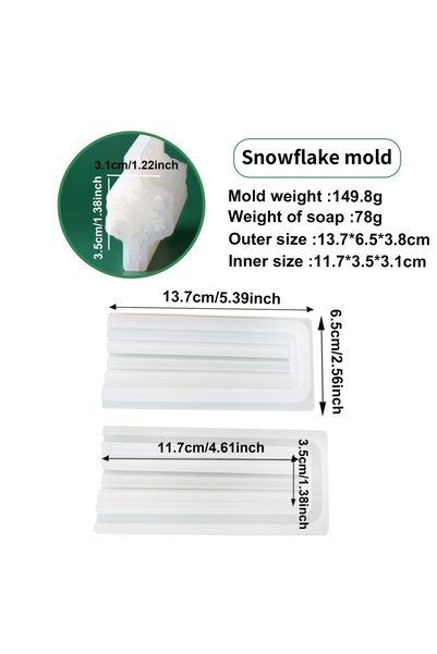 Choice10 Snowflake mold Christmas Tree Soap Tube Silicone Mold Snowflake Ging...