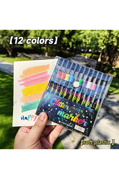 Choice3 12 Colors 48/36/24/12 Colors Glitter Art Markers Metallic Paint Marke...