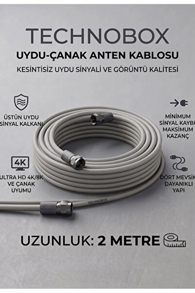 Genel Markalar 96 Telli Hazır F Konnektörlü Çanak Anten Kablosu - RG6-U6 4K/8...