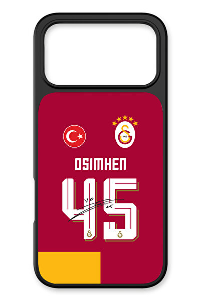 Galatasaray iPhone 17 Pro Max Uyumlu Victor Osimhen Parçalı Forma İmzalı Cam ...