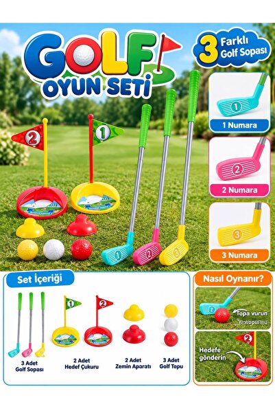 BYCEGU 32589 ÇOCUKLAR İÇİN MİNYATÜR GOLF OYUN AKTİVİTE EĞLENCE OYUN SETİ OYUN...