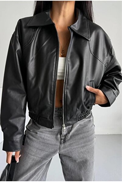 ALFUDO Moda Collection Deri Bomber Deri Ceket