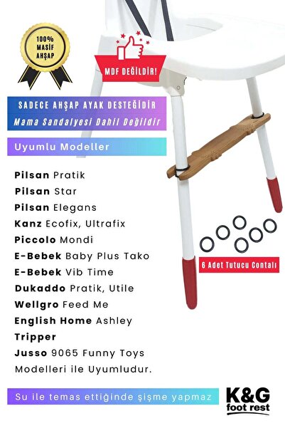 K&G foot rest Ithal Contalı Mama Sandalyesi Ayak Koyma Desteği Pilsan Elegans...