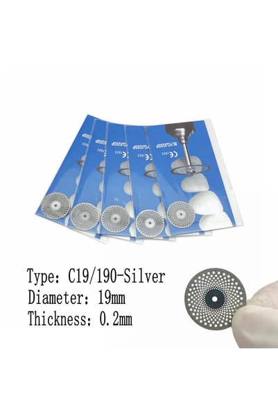 Choice3 C19-190-Silver-5pcs 5pcs Dental Diamond Disc Disks Double Sided Grit ...