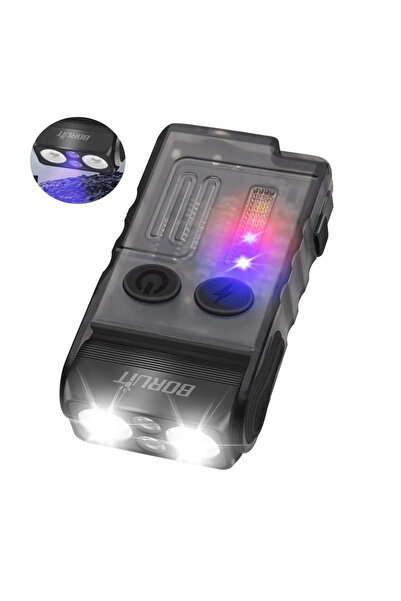 Choice V20-1B BORUiT V20-1 UV EDC LED Keychain Flashlight Type-C Rechargeable...