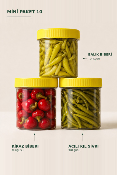 Tarihi Kemerburgaz Turşucusu Mini Paket 10 Balık Biberi, Kiraz Biberi, Acılı ...