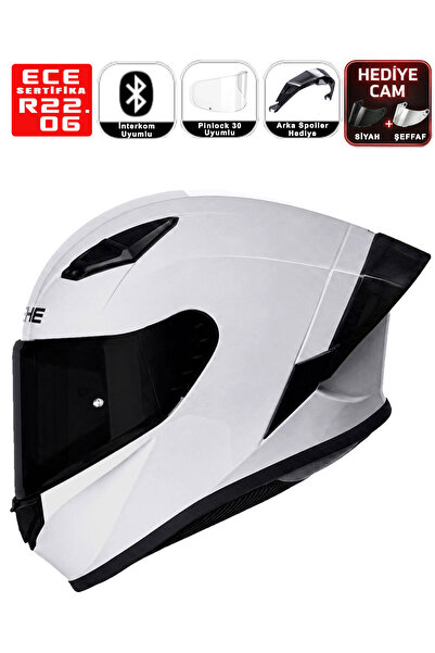 Yohe 988 Motorsiklet Kaskı Shiny Light Grey