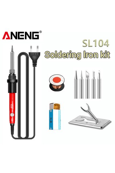 Choice مجموعة ANENG SL104 الحمراء الأوروبية المكونة من 9 قطع، مكواة لحام كهرب...