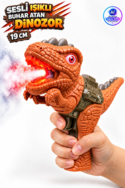 YILDIRIM OYUNCAK Sesli Işıklı Buhar Atan Dinazor Kırmızı 19 Cm