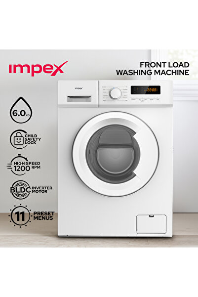 IMPEX 6Kg Front Load Washing Machine 1200 RPM BLDC Inverter WM0600JFW - White