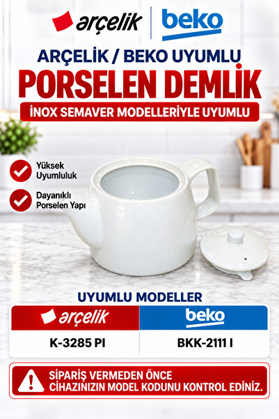 Beko Arçelik Orjinal K 3285 Pı 3285 B Semaver Gri Ve Beyaz Sıfır Uyumlu Porse...