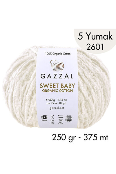 Gazzal Sweet Baby Organic Cotton 2601 - 5 Yumak 250 gr